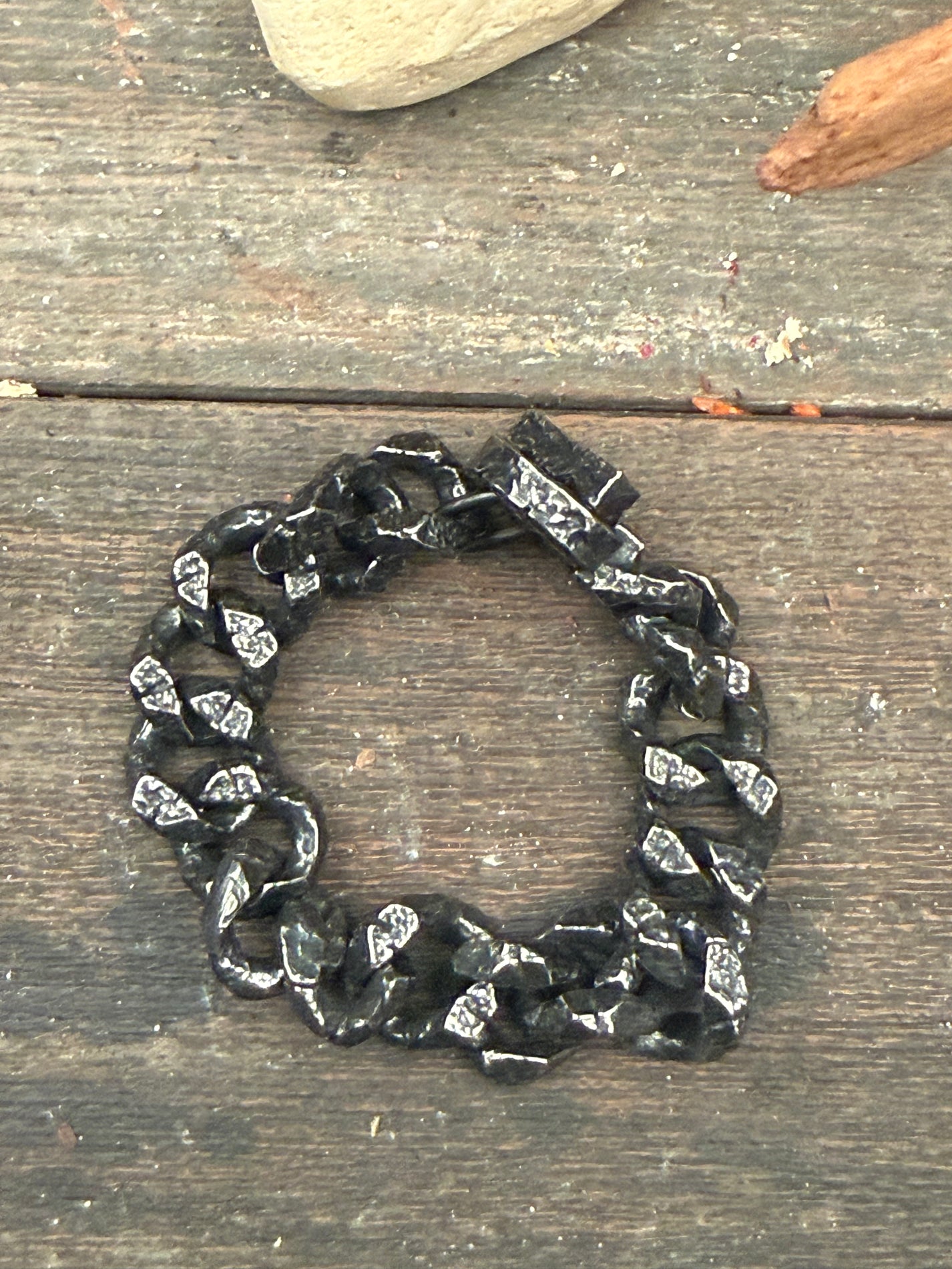 Hammered Steel Bracelet